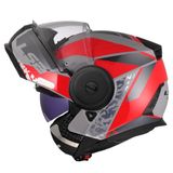 LS2 FF902 Scope II Oxyd Grijs Rood Systeemhelm