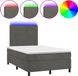 vidaXL Boxspringbed met matras en LED-verlichting, donkergrijs, 120x200 cm, fluweel