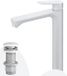 AM.PM Hit - Wastafelkraan hoog met push-open waste set - Waterbesparend - Messing - Wit
