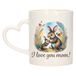 Bellatio Decorations Cadeau koffie/thee mok mama - hartjes oor - I love you - konijntje - 300 ml - Moederdag