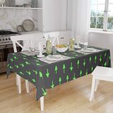 Bonamaison Tafelkleed, Anti-Mold, Sneldrogend, Waterdicht, 100% Polyester Tafellaken, Neon groene rook, 140 x 160 Cm