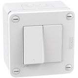 BTICINO IDROGO installatieoplossingen wit S28402W1F Box IP40 2 modules - met schakelaar + verkeerde pool
