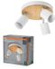 Osram LED Spot Wood Line Plaat Plafondspot 3x GU10, Wit/Hout decor, Plaat 200mm, Staal/Rubberhout, draaibaar