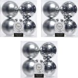 Decoris Kaemingk B.V. 12x Zilveren kunststof kerstballen 10 cm - Mat/glans