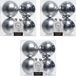 Decoris Kaemingk B.V. 12x Zilveren kunststof kerstballen 10 cm - Mat/glans