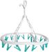 Merkloos CM Wasgoed droogcarrousel/droogmolen - 20 clips/knijpers - wit/groen - kunststof - 29 x 42 cm