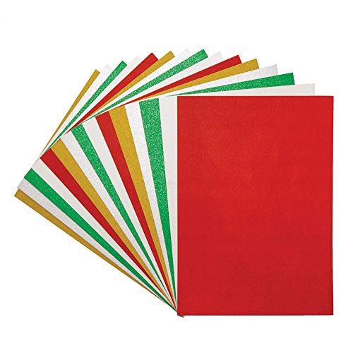 Baker Ross AW919 Kerstkaarten met glitter, A4, 15 stuks