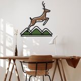 Stijlvol decoratief metalen wandaccessoire, 60 x 65 cm, duurzaam 1,20 mm metaal en 3 mm hout, perfect voor moderne woondecoratie en unieke muurkunst