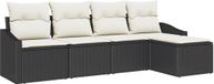 vidaXL Ensemble de Canapé de Jardin 5 Pièces avec Coussins en Poly Rotin Marron