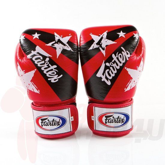 FAIRTEX Kickbokshandschoenen Nation Print Rood 16oz