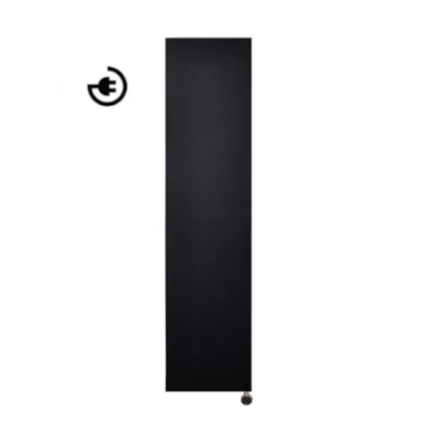 Sanicare Radiator elektrisch design sanicare denso 180x40 cm. Mat zwart thermostaat zwart rechtsonder