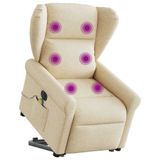VidaXL Sta-op-massagestoel Crèmekleurig Stof