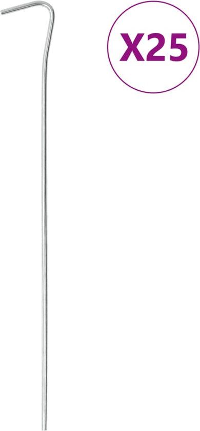vidaXL Tentharingen - 25 stuks - Ø6 mm - 23 cm - Gegalvaniseerd staal