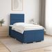 vidaXL Boxspringbed met matras en hoofdeinde, blauw, 120 x 190 cm, stof