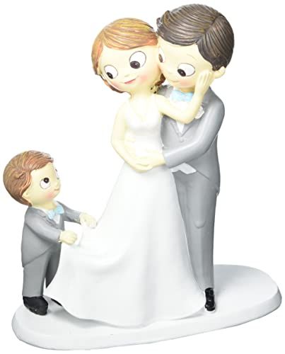 Figuur taart Pop & Fun bruidspaar met kind 21 cm
