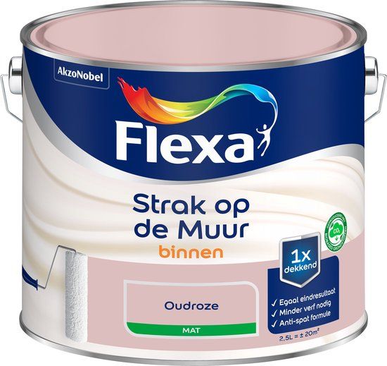 Flexa Strak op de muur Muurverf - Oudroze - 2,5 liter