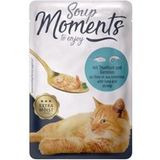 MOMENTS Soup nat kattenvoer Adult, Tonijn en garnalen 12x40 g