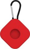 By Qubix Qubix AirTag case square series - siliconen sleutelhanger met ring - rood