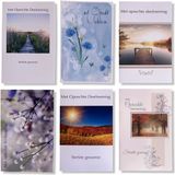 Cards & Crafts 6 Luxe Condoleance Wenskaarten - Oprechte / Innige Deelneming - 12x17cm - Gevouwen kaarten met envelop