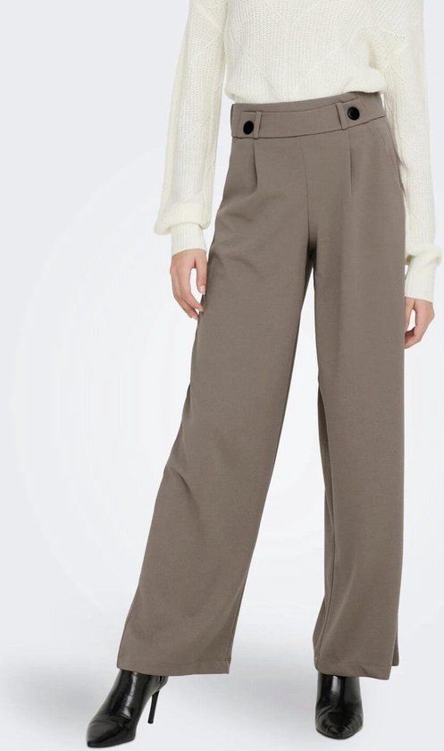 JDY JDYGEGGO Women's Trousers - Driftwood;Black Buttons - Size XS/34