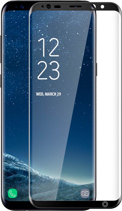 Force Case Screenprotector Samsung Galaxy S8 Tempered Glass 3D Transparant