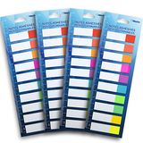 WAYTEX 800 zelfklevende papieren bladwijzers, herpositioneerbaar, 10 neonkleuren, 4 verpakkingen van 10 mini-blokken met elk 20 tweekleurige vellen, 45 x 12 mm