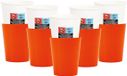 Givi Italia Feestbekers met hoesjes - 24x - oranje - papier - 250ml - kinderfeestje - kartonnen bekertjes