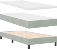 vidaXL Boxspring bed met hoofdeinde Lichtgrijs 90 x 190 cm Fluweel
