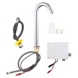 Zunate Automatische kraan, G1/2 inch schroefdraad infrarood sensor waskraan, contactloze roestvrijstalen keukenspoelbak, werkt op batterijen, voor keukenwastafel (C)