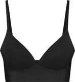 Bye Bra Bye Push-up Bralette, Naadloze, draadloze bh-top met verstelbare bandjes, Diepe decolleté met lichte ondersteuning voor dagelijks gebruik, Zwart