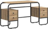 vidaXL Bureau met opslag Artisanaal eiken 145 x 50 x 75 cm