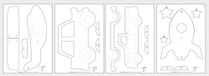 Rayher 62914505 figuurzaagsjablonen voertuigen, met multiplexplaten, motief voor figuurzaagwerk, 300 x 200 x 4 mm, naturel
