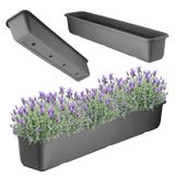 KADAX Wamat, 80 cm, balkonbak van hoogwaardige kunststof, plantenbak voor binnen en buiten, bloempot voor balkon, terras en vensterbank, antraciet