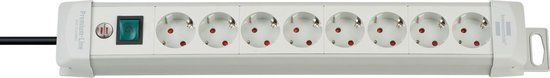 Brennenstuhl Premium-Line Stekkerdoos - 8-voudig - Lichtgrijs - 3m