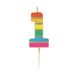 Talking Tables Nummer één 1 Regenboog verjaardagskaars voor taarten, taarttopperdecoratie, premium kwaliteit, cijferkaarsen, jubileumfeest, mijlpaalleeftijd, 5,5 cm hoogte, gerecyclede verpakking