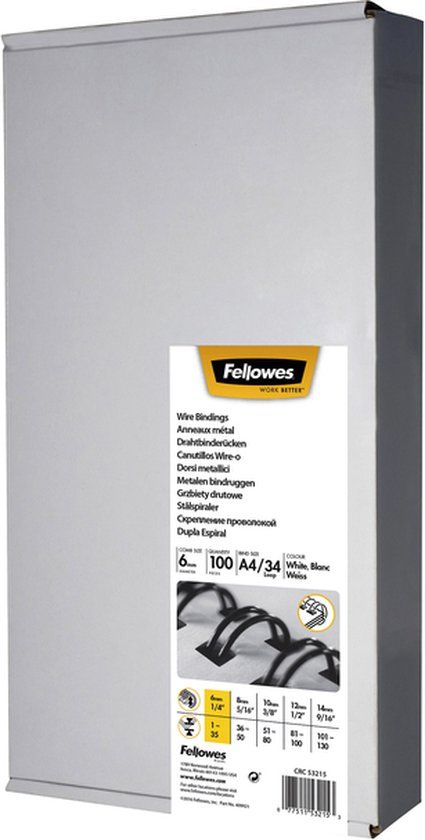Fellowes Metal Binding Spines - 6mm - A4 - Silver - 100 Pack
