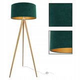 HOME LIGHT Light-Home MEDIOLAN Vloerlamp Tripod Fluwelen Kap Goud 1x E27