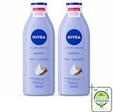 Nivea 2 x Lait pour le corps lisse avec beurre de karité pour peau sèche - 400 ml