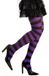 Widmann Carnaval verkleed panty - Gestreept - paars/zwart - Dames - Heksen panty - 70 denier XL