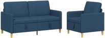 vidaXL Ensemble de canapés avec rangement 2 pcs Bleu Polyester