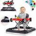 Sun Baby Loopstoel, baby walker vanaf 6 maanden, verstelbare hoogte, rubberen wielen - Rood-Zwart