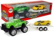 LEAN TOYS Set de voitures de sport jaunes vertes tout-terrain avec friction - UNI