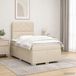 vidaXL Boxspringbed met matras, crème kleur, 120 x 190 cm, gestoffeerd