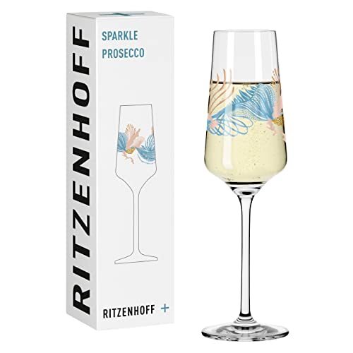 Ritzenhoff 3441005 Proseccoglas 200 ml – Serie Sparkle motief nr. 11 met onderwaterwereld, meerkleurig – Made in Germany