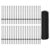 vidaXL Hexagonal fence with posts, 100 x 0.8 m, PVC-Coated Steel, Grey