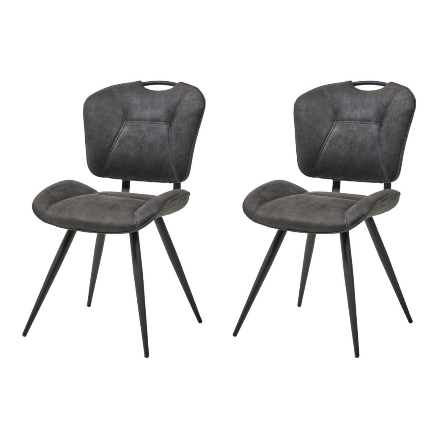 WAYS. eetkamerstoelen - grijs - 2 stuks