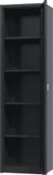 Povag Opbergkast metaal - Smalle kast met slot - 180x50x38 cm - Zwart