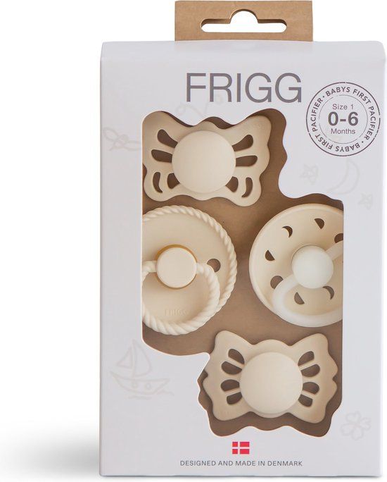 Frigg - Baby's First Pacifier Pack Fopspeen - Set van 4 - Cream Night