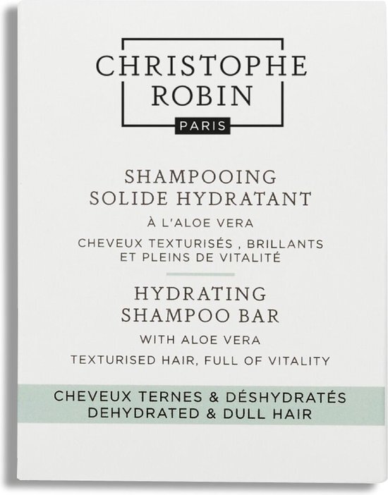 Christophe Robin Hydrating Shampoo Bar With Aloe Vera 100gr - 100 gr- Normale shampoo - Voor Alle haartypes -