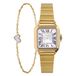 Lucardi Dames Regal goudkleurig horloge staal met gratis armband